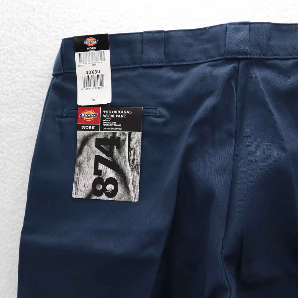 Dickies Pants Men's 40x30 Navy Blue 874 Original Work Straight Twill Workwear - Picture 8 of 14